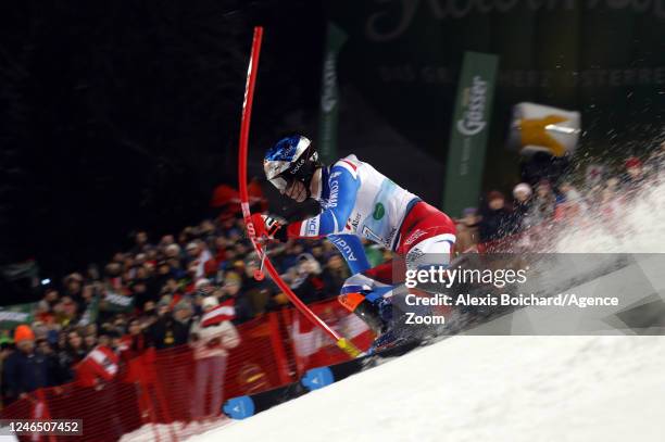 Clement Noel of Team France in action during the Audi FIS Alpine Ski World Cup Men's Slalom on January 24, 2023 in Schladming, Austria.