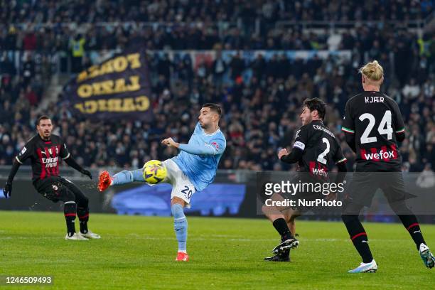 Mattia Zaccagni of SS Lazio during the Serie A match between SS Lazio and AC Milan at Stadio Olimpico, Rome, Italy on 24 January 2023.