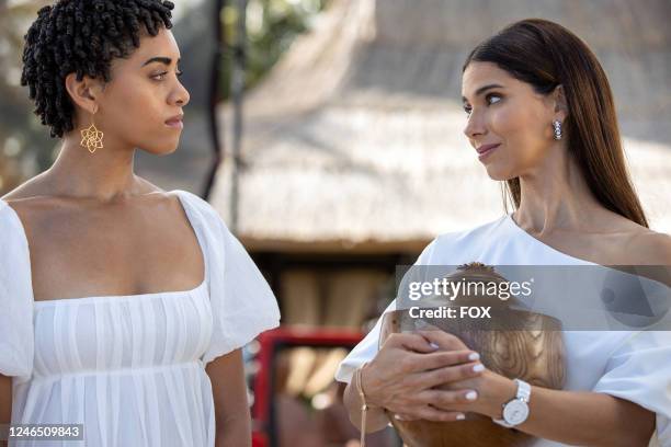 Kiara Barnes and Roselyn Sanchez in The Urn episode of FANTASY ISLAND airing Monday, Jan. 30 on FOX.