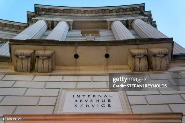 View of the Internal Revenue Service building in Washington, DC, on January 24, 2023.