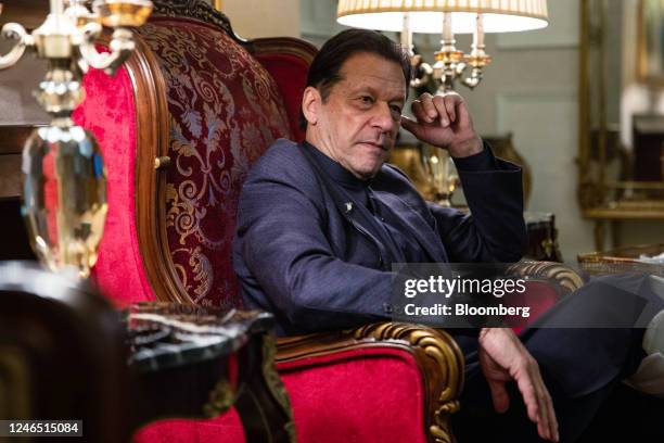 Imran Khan, Pakistan's former prime minister, at an interview in Lahore, Pakistan, on Tuesday, Jan. 24, 2023. Pakistans ousted Prime Minister Imran...