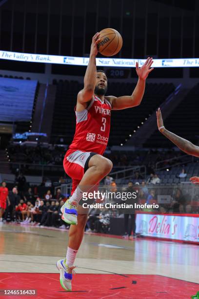 Cassius Stanley of the Rio Grande Valley Vipers drives to the basket during a game against Mexico City Capitanes on January 24, 2022 at the Bert...