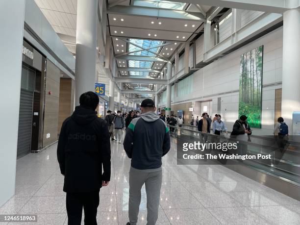 Vladimir Maraktaev and a 30-year-old man who asked to be identified as Andrey are among the five Russians who arrived at South Korea's Incheon...
