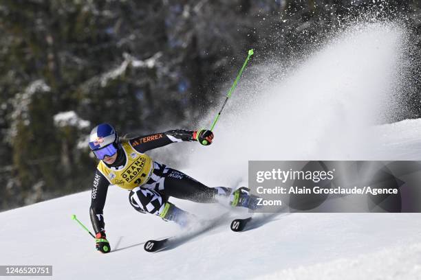 Alice Robinson of Team New Zealand competes during the Audi FIS Alpine Ski World Cup Women's Giant Slalom on January 25, 2023 in Kronplatz, Italy.