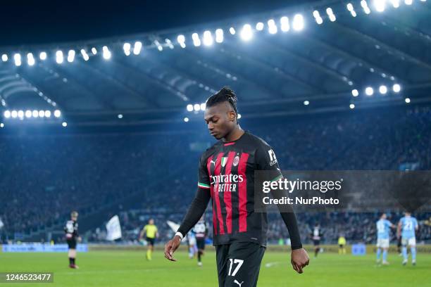 Rafael Leao of AC Milan looks dejected during the Serie A match between SS Lazio and AC Milan at Stadio Olimpico, Rome, Italy on 24 January 2023.