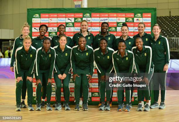 Team South Africa during the post match presentation after the Netball Quad Series final match between Australia and New Zealand at Cape Town...