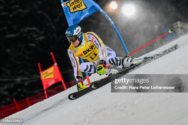 Alexander Schmid of Germany during first run Audi FIS Alpine Ski World Cup - Mens Giant Slalom on January 25, 2023 in Schladming, Austria.