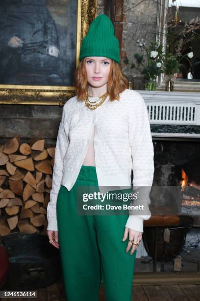 Ellie Bamber attends the House of BARRIE Burns Night celebration at Brunswick House on January 25, 2023 in London, England.