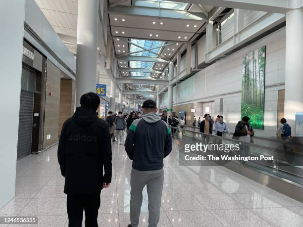 Vladimir Maraktaev and a 30-year-old man who asked to be identified as Andrey are among the five Russians who arrived at South Korea's Incheon...
