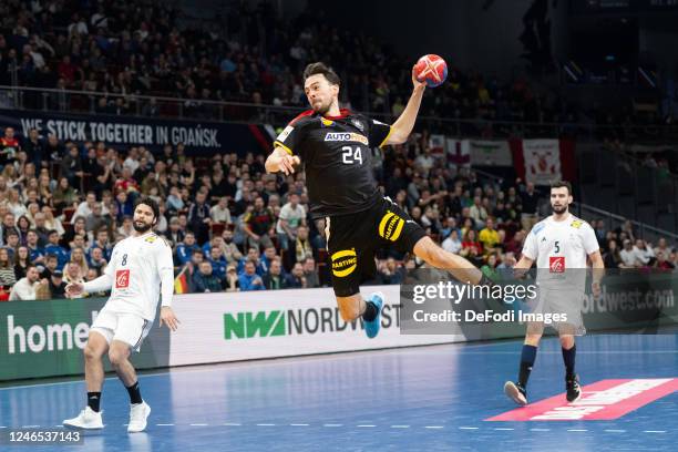 Gdansk, Poland Patrick Groetzki of Germany seen in action during the IHF Men´s World Championship 2023 - Quarterfinals match between France vs...