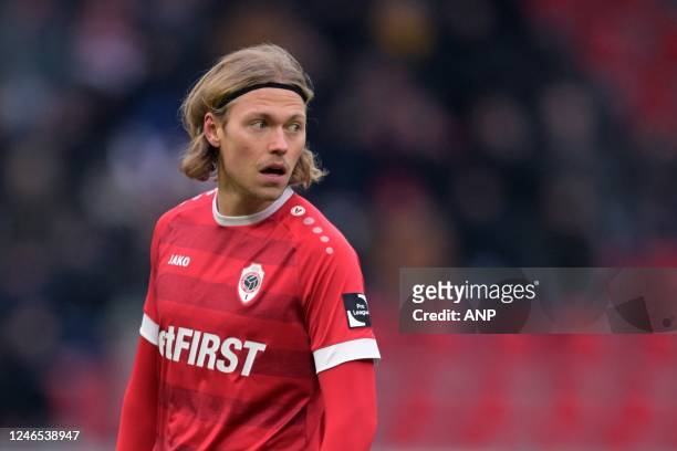 Viktor Fischer of Royal Antwerp FC during the Belgian Jupiler Pro League match between Royal Antwerp FC and Standard Liege at Bosuil stadium on...