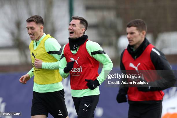 Dara O'Shea of West Bromwich Albion and Jed Wallace of West Bromwich Albion at West Bromwich Albion Training Ground on January 25, 2023 in Walsall,...