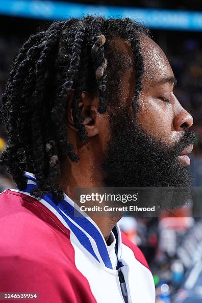 DeAndre Jordan of the Denver Nuggets during warm ups before the game ...