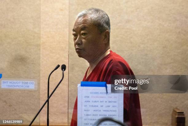 Chunli Zhao appears for his arraignment in San Mateo Superior Court on January 25, 2023 in Redwood City, California. Zhao is charged with seven...