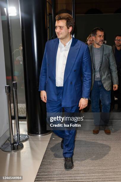 Gabriel Jagger attends the exhibition opening of "Driven by Dreams - 75 Jahre Porsche Sportwagen" at DRIVE Volkswagen Group Forum on January 25, 2023...