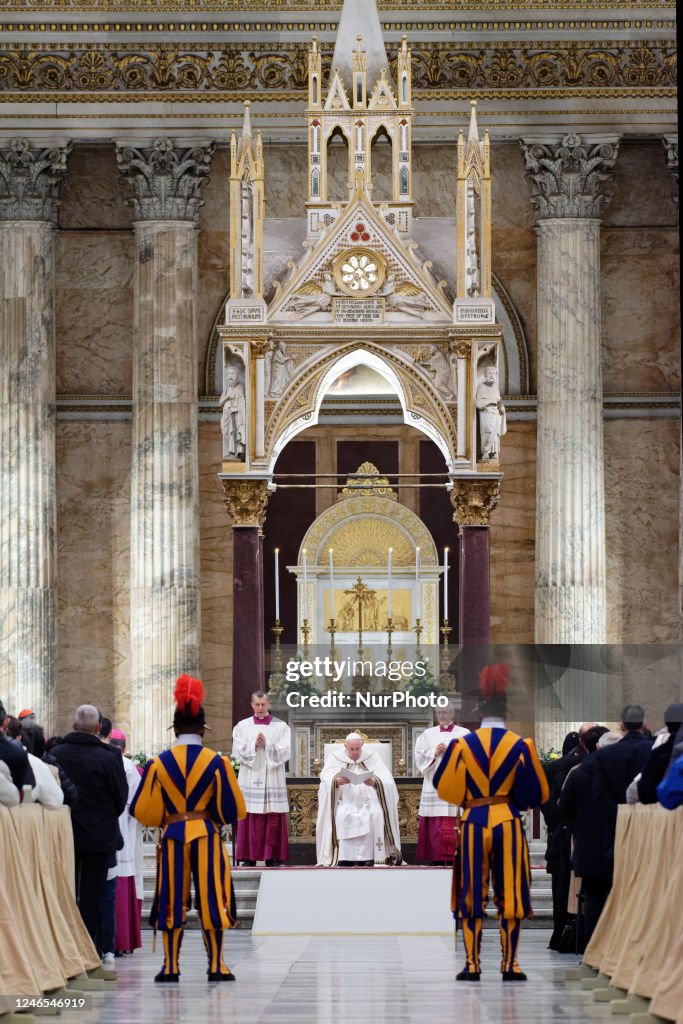 Pope Francis Celebrates The Vespers Of The Solemnity Of The Conversion Of Saint Paul At The St. Paul