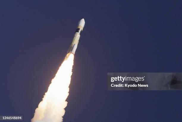 An H2A rocket carrying a government intelligence-gathering radar satellite lifts off from the Tanegashima Space Center in Kagoshima Prefecture,...