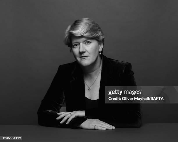 Broadcaster and journalist Clare Balding is photographed in the run up to the Virgin Media British Academy Television Awards on February 23, 2022 in...