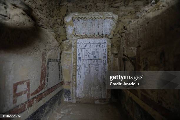 New artifacts are seen in the historical Saqqara region, which is home to the majority of historical artifacts from ancient Egypt, in Giza, Egypt on...