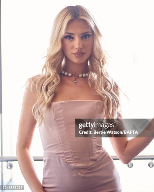 Social media influencer Danielle Marcan is photographed at Virgin Media British Academy Television Awards Style Suites on May 8, 2022 in London,...