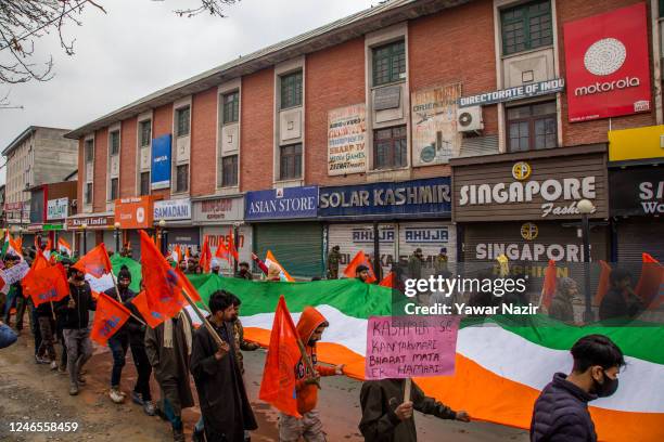 Dozens of supporters of Akhil Bharatiya Vidyarthi Parishad a right-wing all India student organisation affiliated to the Hindu nationalist...