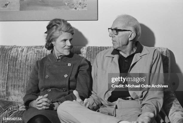 American paediatrician Dr Benjamin Spock with his wife Mary, December 1968.