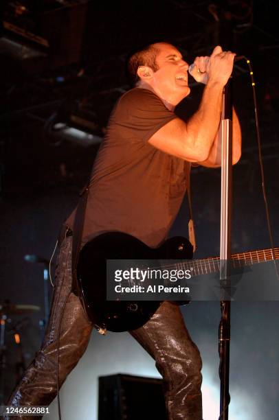 Trent Reznor and Nine Inch Nails perform at Madison Square Gaarden on November 3, 2005 in New York City.