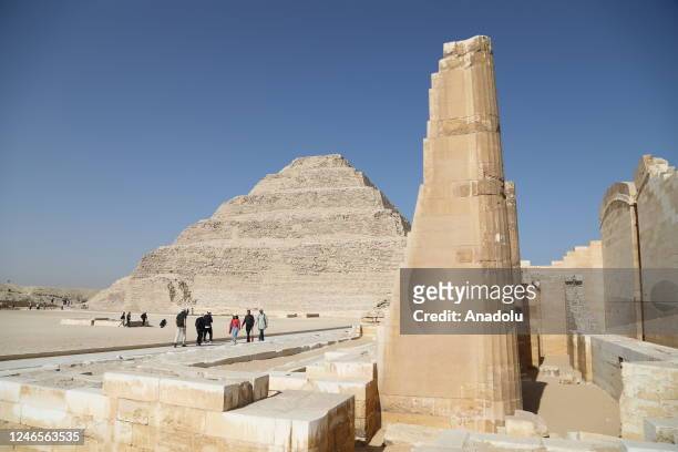 People visit the historical Saqqara region, which is home to the majority of historical artifacts from ancient Egypt, in Giza, Egypt on January 26,...