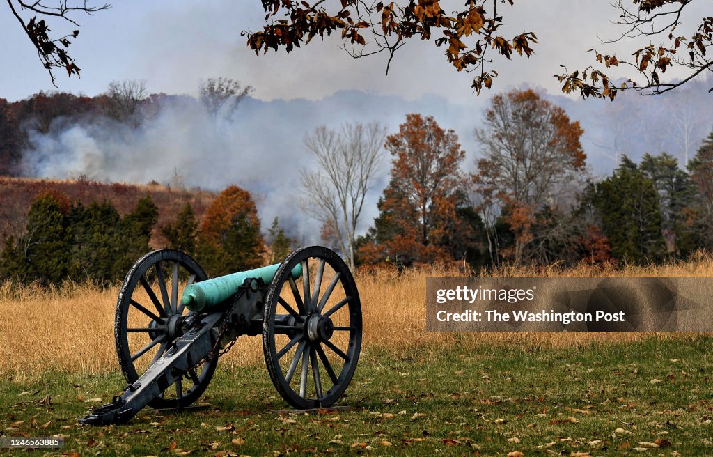 MANASSAS, VA- NOVEMBER 21: The canon view from a battlefield ar