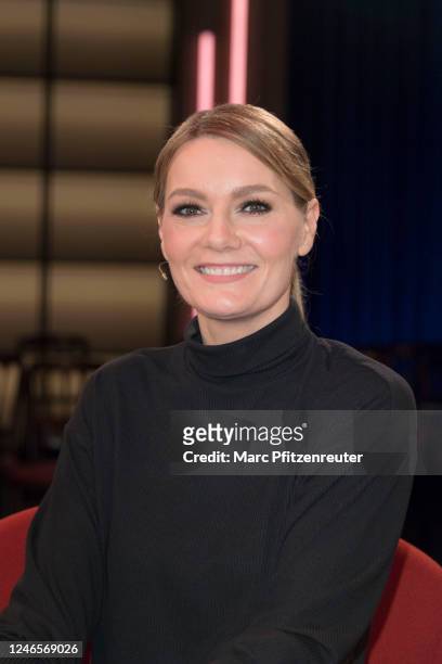 Actress Martina Hill during the "Koelner Treff" TV Show at WDR Studio on January 26, 2023 in Cologne, Germany.