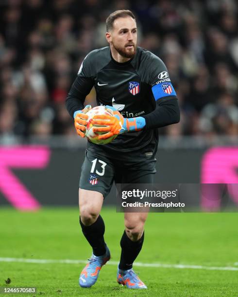 Jan Oblak of Atletico de Madrid during Copa del Rey, Quarter-Final match between Real Madrid v Atletico de Madrid. Played at Santiago Bernabeu...