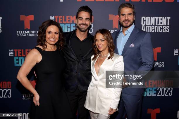 Content Americas" -- Pictured: Penélope Menchaca, Frederik Oldenburg, Adamari Lopez, Daniel Arenas at the Temple House Miami Beach on Wednesday,...