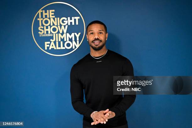 Episode 1786 -- Pictured: Actor Michael B. Jordan poses backstage on Thursday, January 26, 2023 --