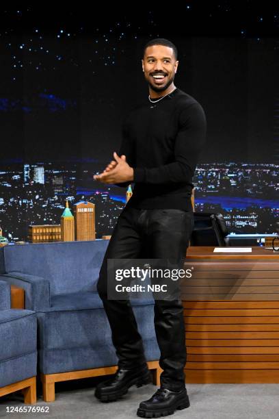 Episode 1786 -- Pictured: Actor Michael B. Jordan arrives on Thursday, January 26, 2023 --