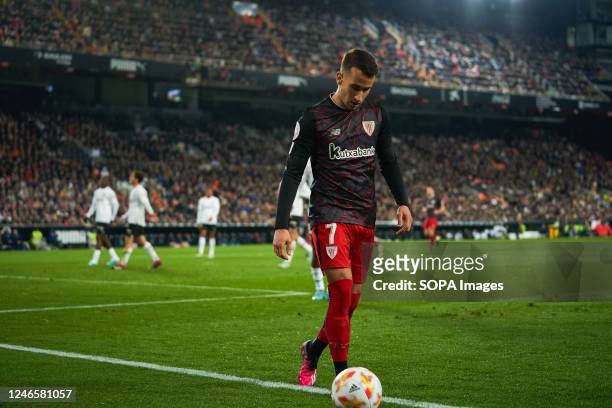 Alejandro Berenguer Remiro of Atheltic Club seen in action during the Quarterfinals of the Copa del Rey between Valencia CF and Athletic Club at...