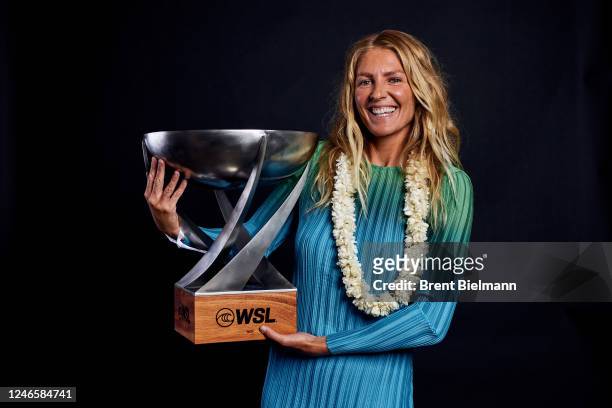 Eight-time WSL Champion Stephanie Gilmore of Australia at the 2023 WSL Awards on January 26, 2023 at Oahu, Hawaii.
