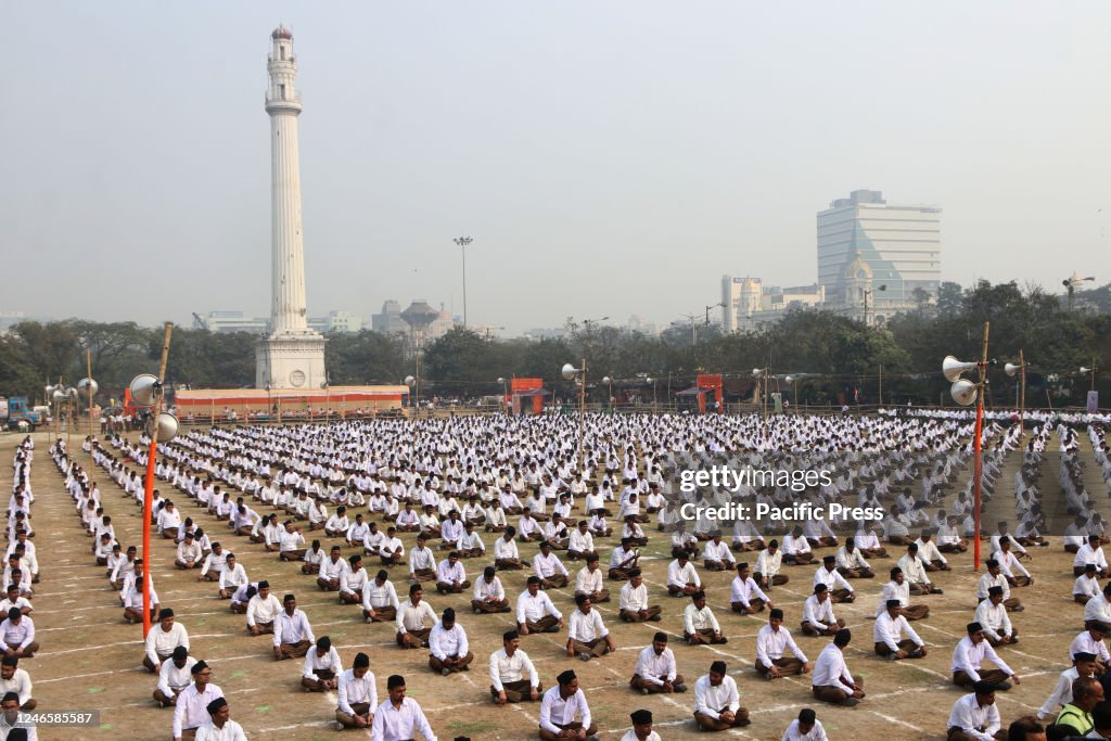 Indian right-wing Rashtriya Swayamsevak Sangh (RSS) party...