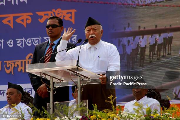 Rashtriya Swayamsevak Sangh Chief Mohan Bhagwat speaks at the rally and celebrates the 126th Netaji Subash Chandra Bose birth anniversary.