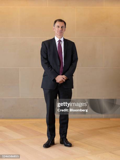 Jeremy Hunt, UK chancellor of the exchequer, following a Bloomberg Television interview in London, UK, on Friday, Jan. 27, 2023. Hunt dismissed calls...