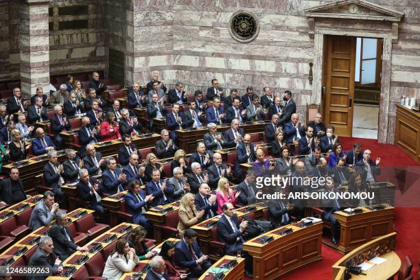 Third day of the discussion on a confidence vote, at the plenum of the Greek Parliament in Athens, Greece on Jan. 27, 2023.Aris Oikonomou/ SOOC