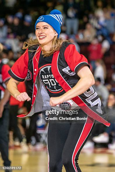 Sauga Raptors A Sauga City dancer entertains the crowd during an NBA G League game ...