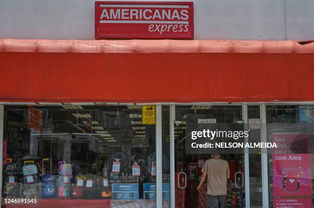 View of a shop front of Brazilian retailer Americanas in downtown Sao Paulo, Brazil, taken on January 27, 2023.