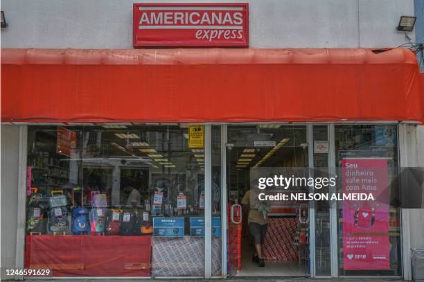 View of a shop front of Brazilian retailer Americanas in downtown Sao Paulo, Brazil, taken on January 27, 2023.