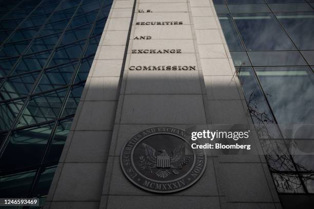 The Securities and Exchange Commission headquarters during an Occupy the SEC rally in Washington, DC, US, on Friday, Jan. 27, 2023. Groups are...