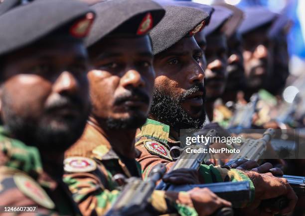 Military personnel take part in an Independence Day parade rehearsal in Colombo on January 28 That is because the country is preparing to celebrate...