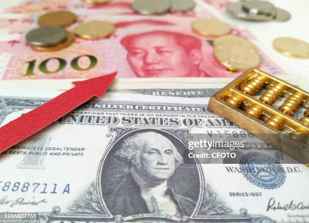 Illustration: Exchange rate of RMB against US dollar, Suqian, Jiangsu Province, Jan 28, 2023