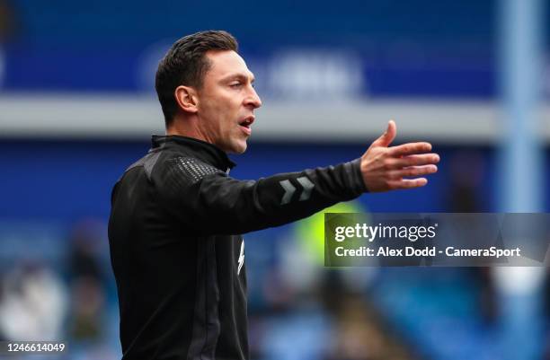 Fleetwood Town head coach Scott Brown watches on during the Emirates FA Cup Fourth Round match between Sheffield Wednesday and Fleetwood Town at...