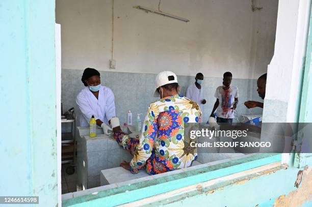 Leprosy patients are seen at at the Raoul Follereau Institute near Adzope on January 25, 2023. - Listed by the WHO as one of the 20 neglected...