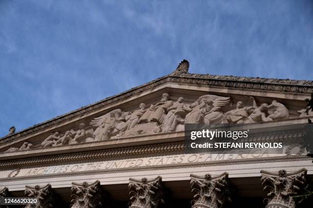 The National Archives in Washington, DC, on January 28, 2023. The National Archives on January 26 formally requested in a letter that former...