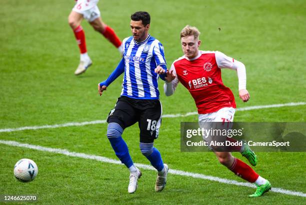 Sheffield Wednesday's Marvin Johnson shields the ball from Fleetwood Town's Paddy Lane during the Emirates FA Cup Fourth Round match between...